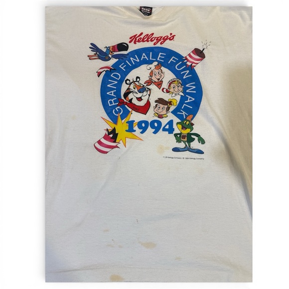 Vintage 1994 Kelloggs Grand Finale Fun Walk Distressed Tee - Picture 3 of 6